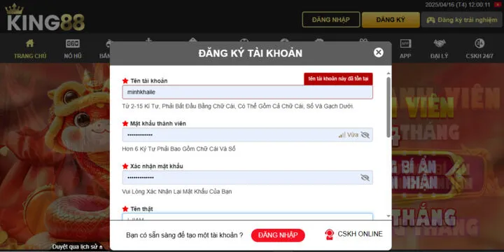 Hướng dẫn cách đăng ký King88 chi tiết chỉ mất 2 phút