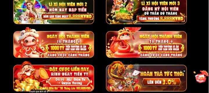 Tổng hợp các chương trình khuyến mãi King88