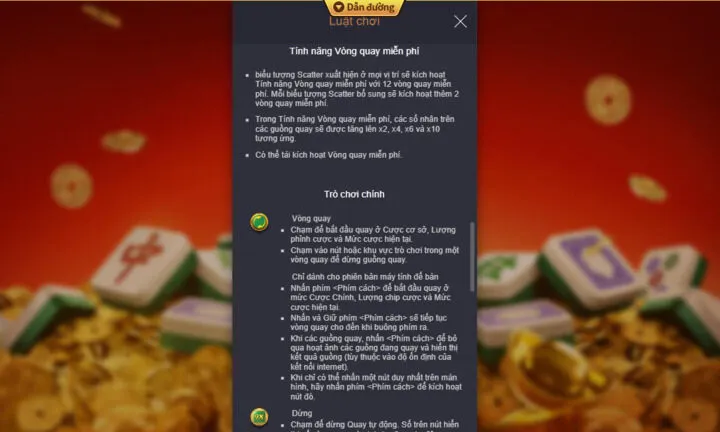Tính năng vòng quay miễn phí và số nhân trong luật chơi đường mạt chược king88