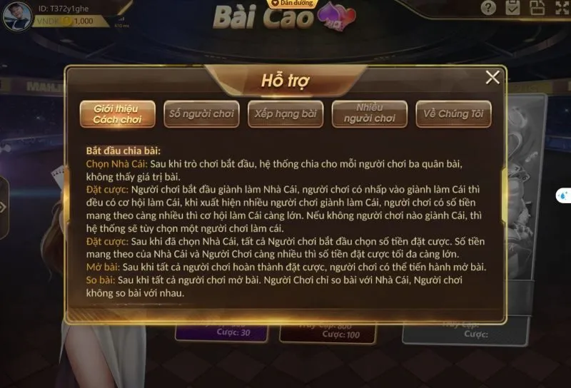Cách so bài với nhà cái trong bài cào King88