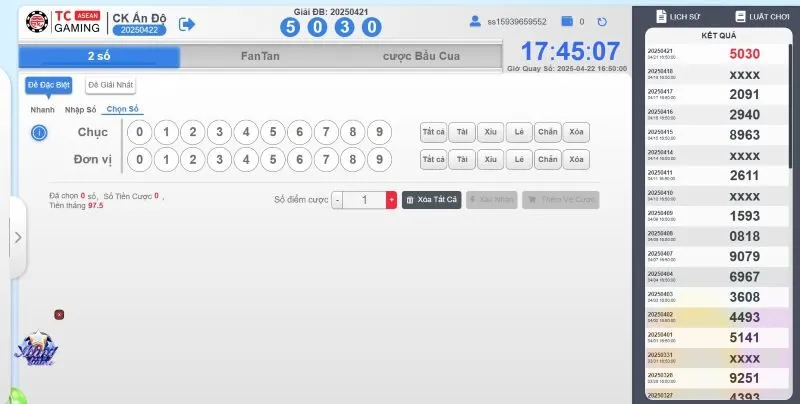 Mức cược tối thiểu và tối đa mỗi kỳ quay xổ số ấn độ king88
