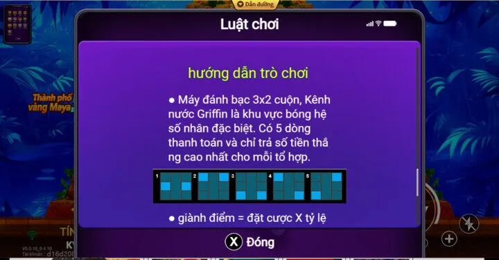 Luật chơi cơ bản của thành phố vàng maya king88 với 5 dòng thanh toán